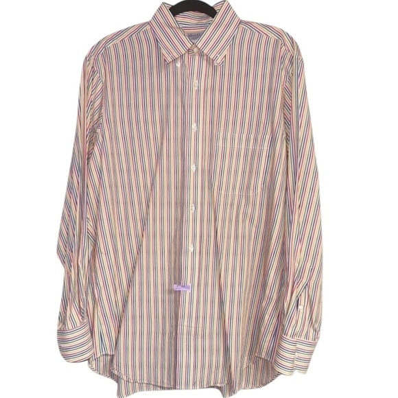 Bullock & Jones Other - Bullock & Jones Men’s Jenner Cotton Rainbow Striped Long Sleeve Shirt ~ Size M